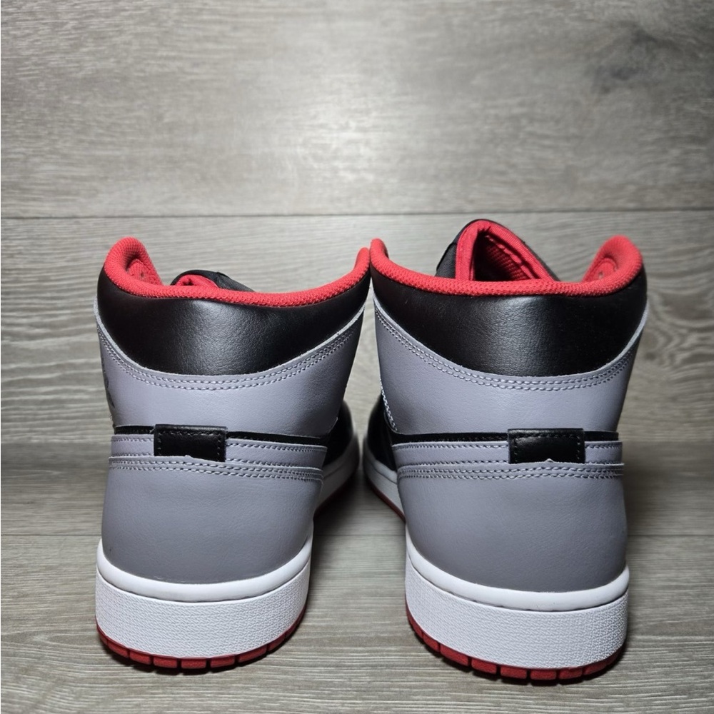 NEW Nike Air Jordan 1 Mid Shoes Black Cement Grey Red White DQ8426006 - Picture 3 of 5